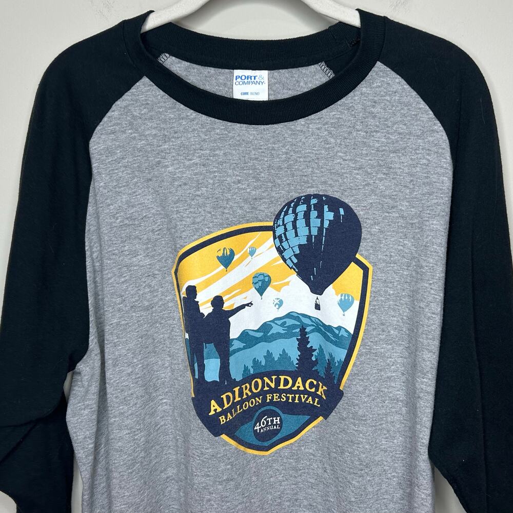 Adirondack Balloon Festival (2018) Raglan Shirt XL Port & Company Core Blend - Picture 2 of 8